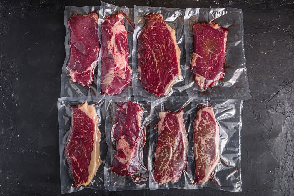 Wet Aged Fleisch in Vakuumbeuteln